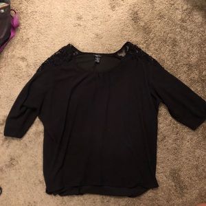 Cute black chiffon blouse